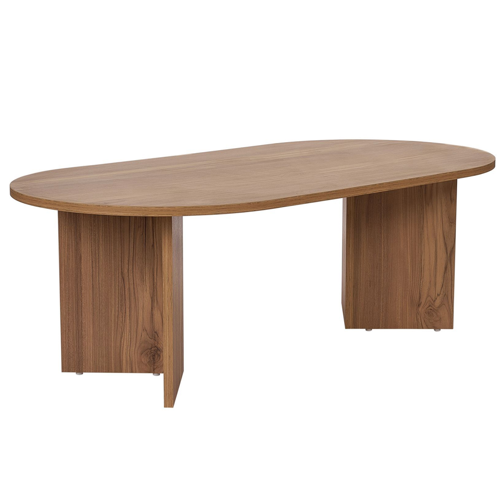 Savelio Oval Wooden Coffee Table in Oak