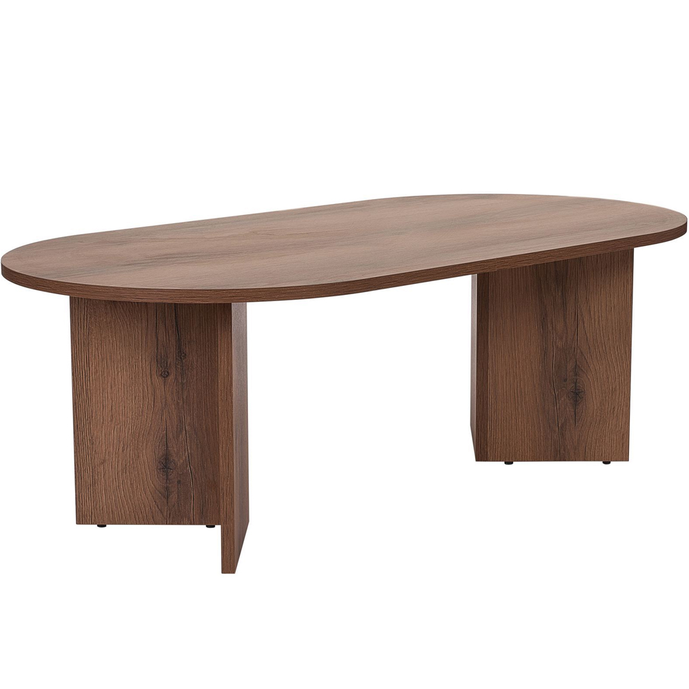Savelio Oval Wooden Coffee Table in VNT Walnut