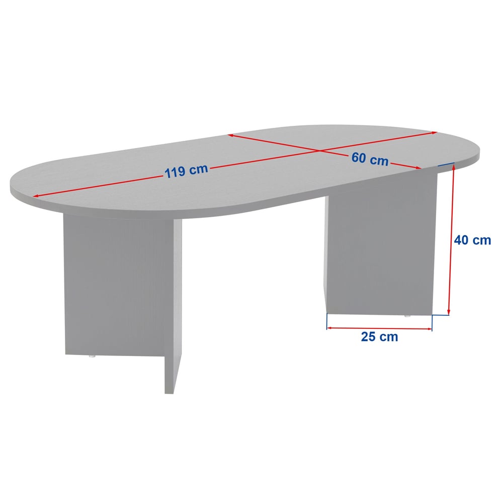 Savelio Oval Wooden Coffee Table in Walnut and White