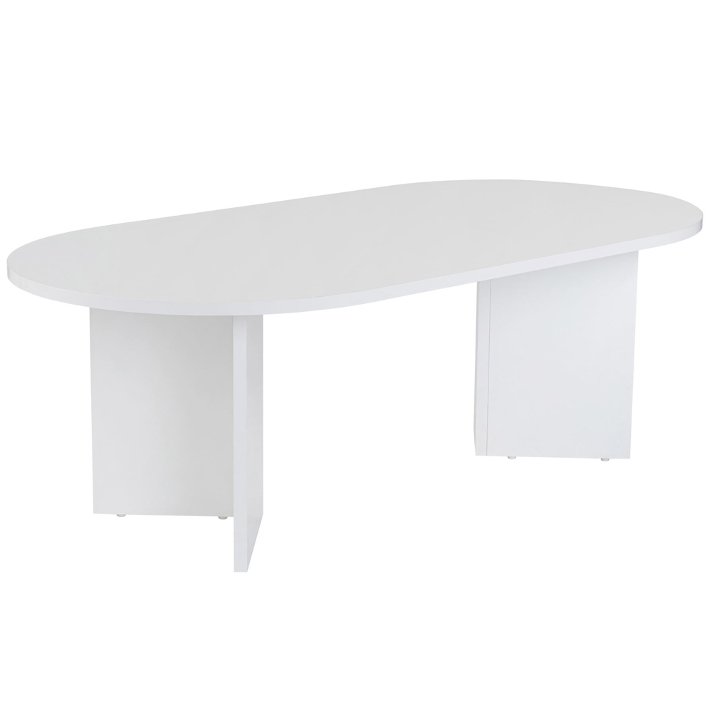 Savelio Oval Wooden Coffee Table in White