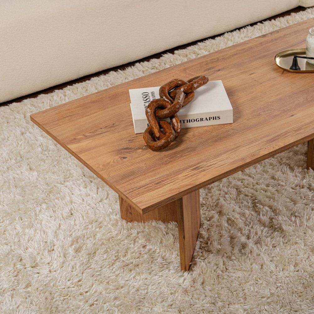 Savella Rectangular Wooden Coffee Table in Atlantic Pine