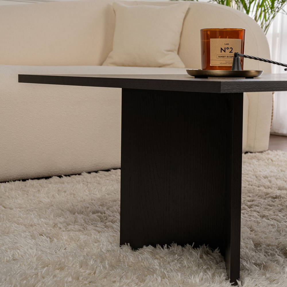 Savella Rectangular Wooden Coffee Table in Black