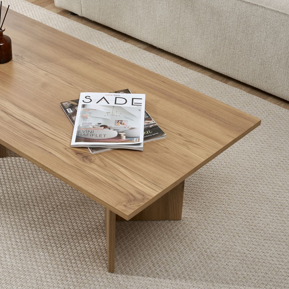 Savella Rectangular Wooden Coffee Table in Oak