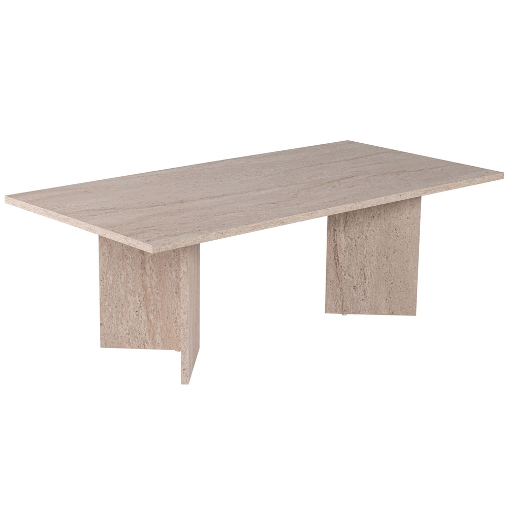 Savella Rectangular Wooden Coffee Table in Travertine Marble Effect