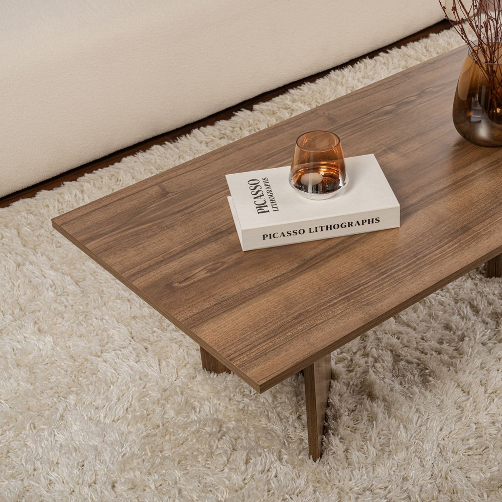 Savella Rectangular Wooden Coffee Table in Venezia Walnut