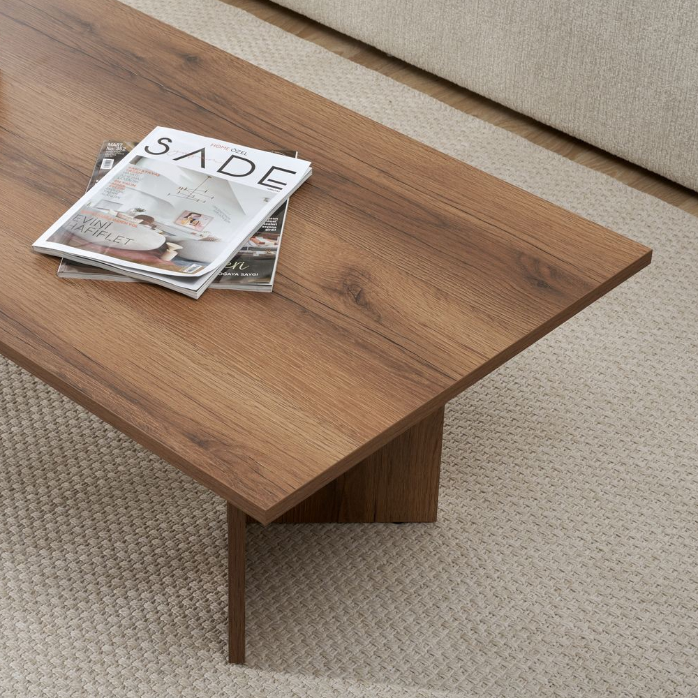 Savella Rectangular Wooden Coffee Table in VNT Walnut