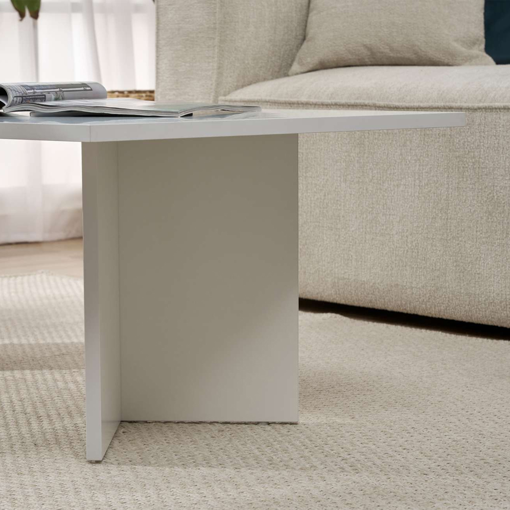 Savella Rectangular Wooden Coffee Table in White