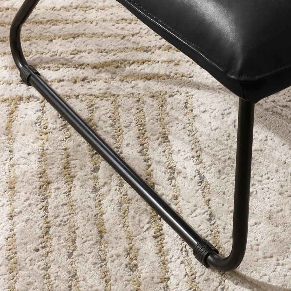 Savelle Faux Leather Lounge Chair in Black