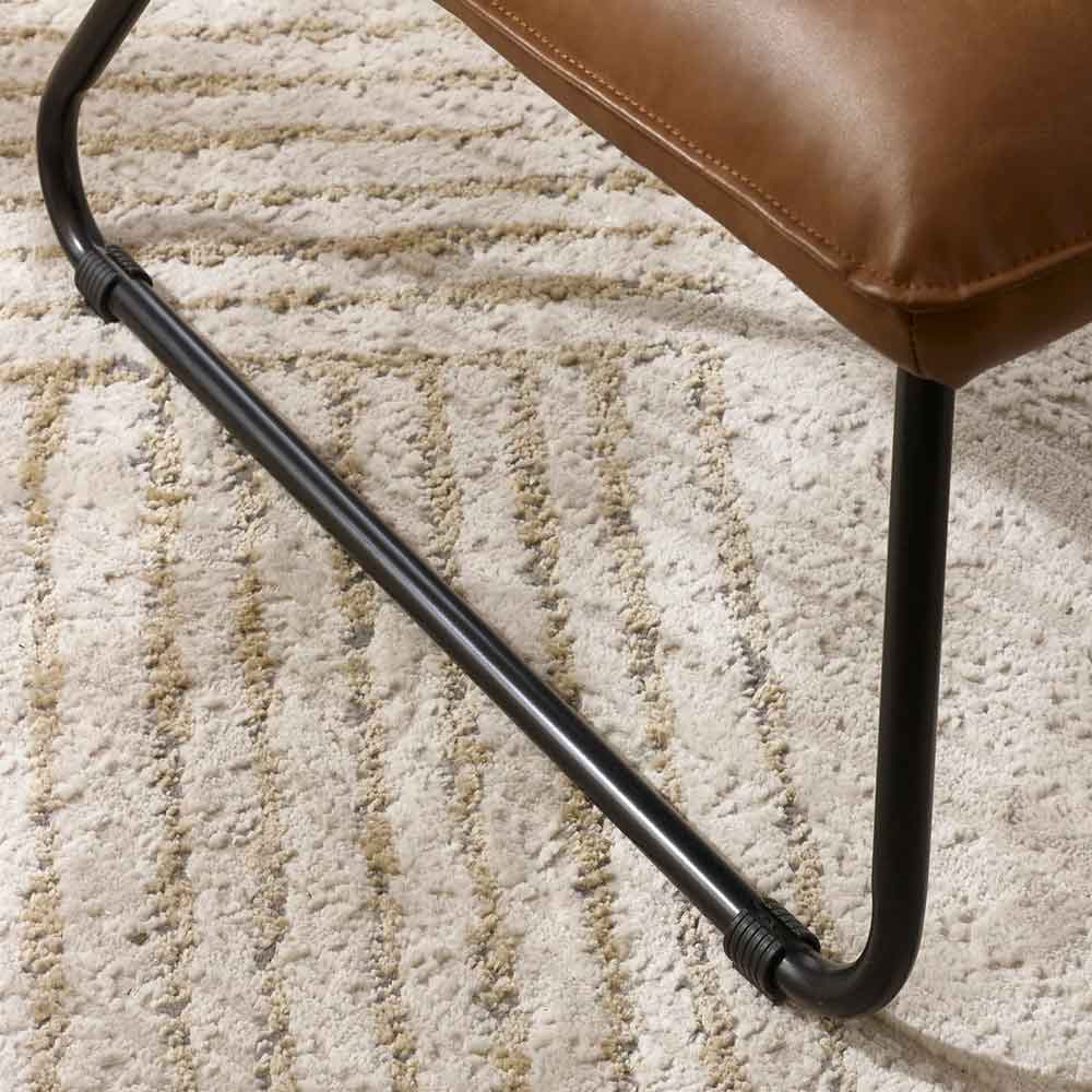 Savelle Faux Leather Lounge Chair in Brown