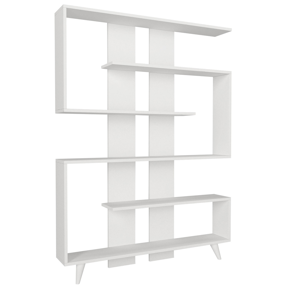 Savero Wooden Bookcase with 5 Shelves in White