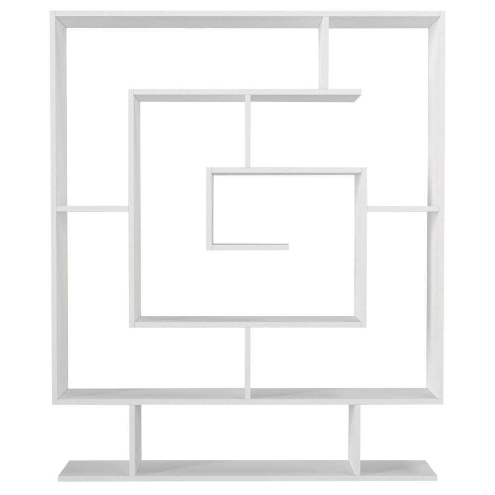 Savero Wooden Bookcase with 9 Shelves in White