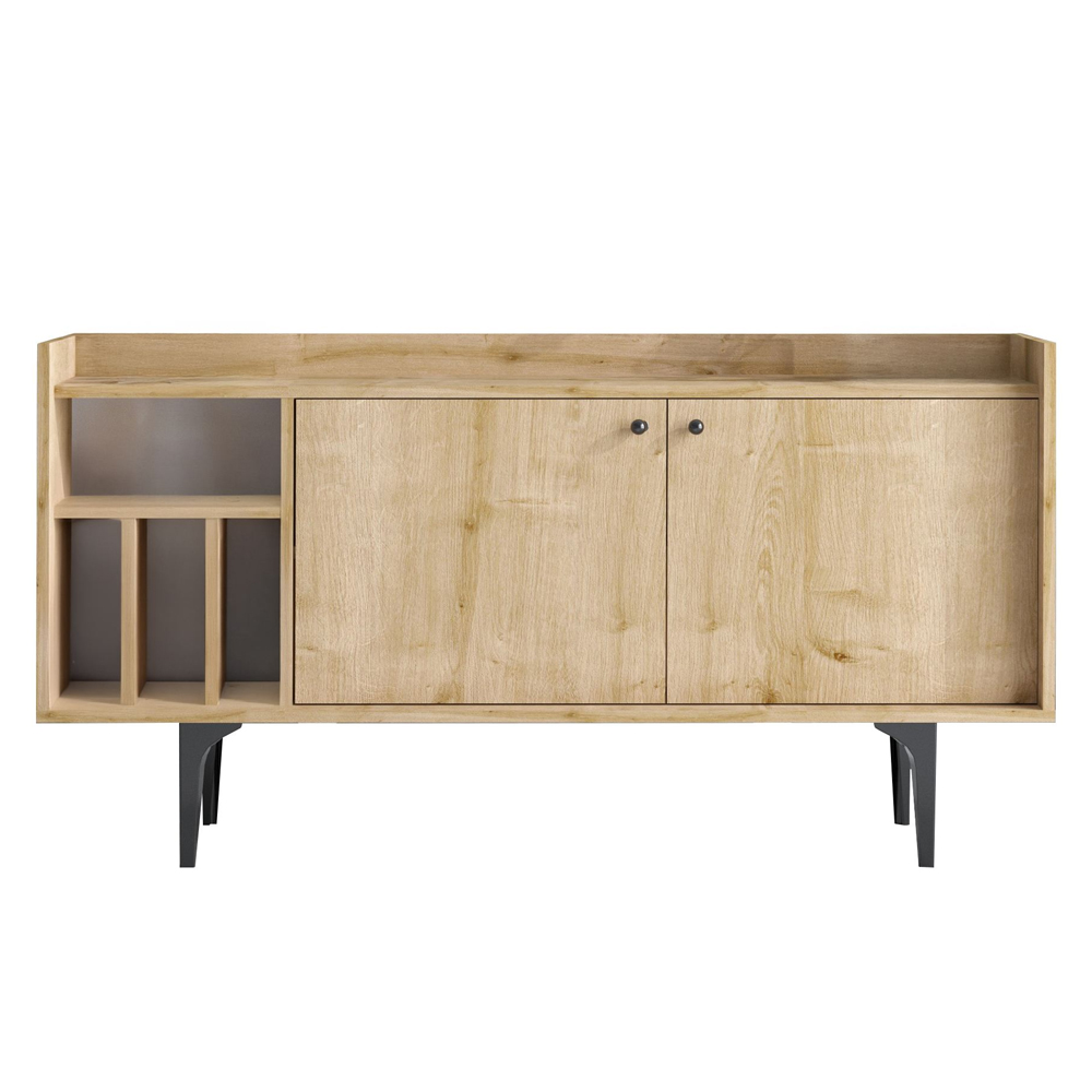 Savero Wooden Sideboard With 2 Doors In Sapphire Oak