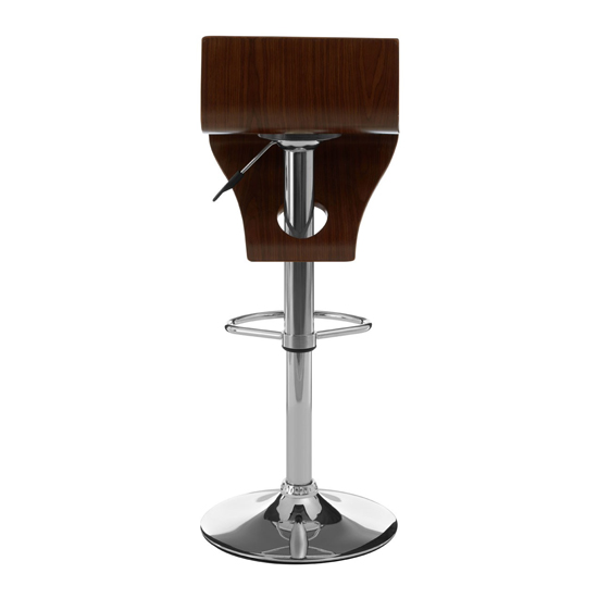 Savial Wooden Bar Stool In Walnut With Chrome Stand | Furniture in Fashion