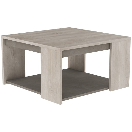 Saville Wooden Coffee Table In Champagne Oak And Beige Concrete FiF