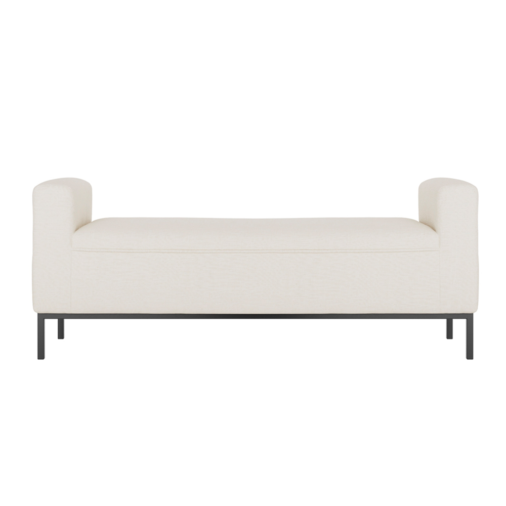 Saville Fabric Hallway Seating Bench In Ivory