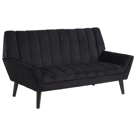 Savinos Upholstered Velvet 2 Seater Sofa In Black_2
