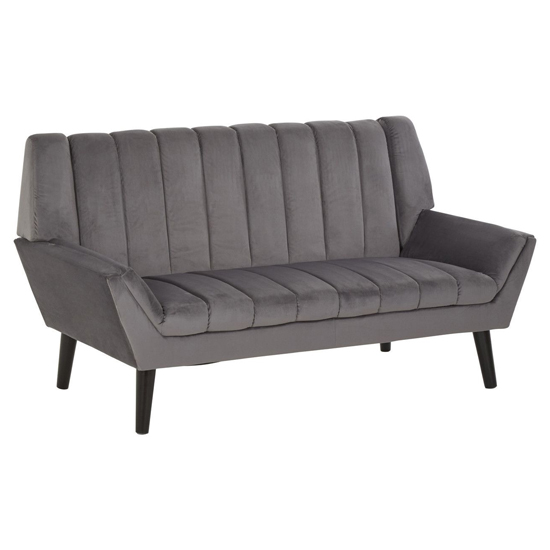 Savinos Upholstered Velvet 2 Seater Sofa In Grey_2