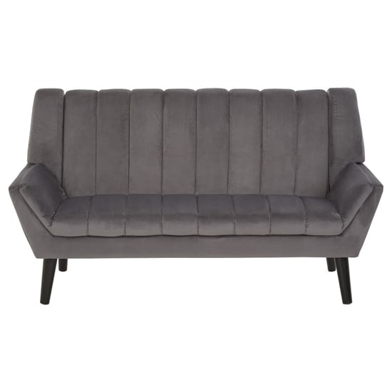 Savinos Upholstered Velvet 2 Seater Sofa In Grey_3