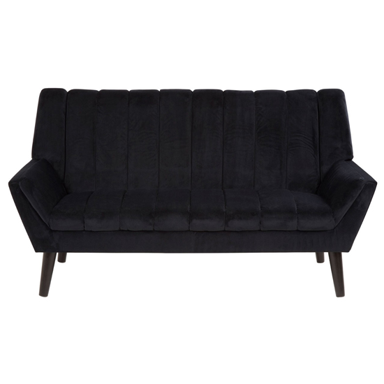 Savinos Velvet Upholstered 2 Seater Sofa In Black_2