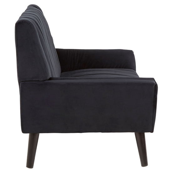 Savinos Velvet Upholstered 2 Seater Sofa In Black_3