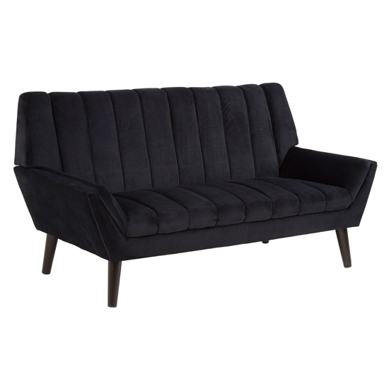 Savinos Velvet Upholstered 2 Seater Sofa In Black_1
