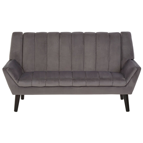Savinos Velvet Upholstered 2 Seater Sofa In Grey_2