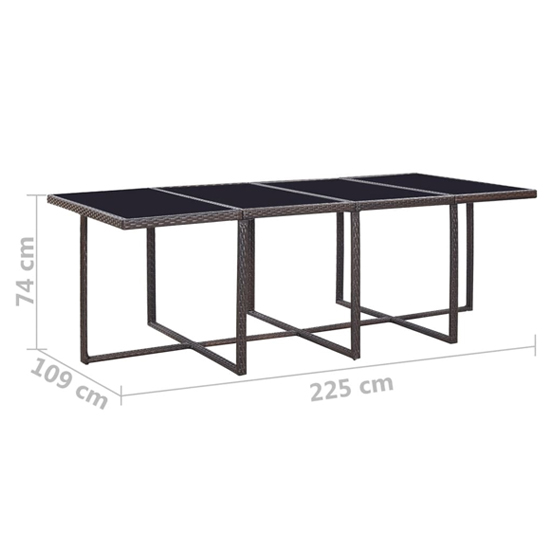 Savir Rattan Outdoor 12 Seater Dining Set With Cushion In Brown
