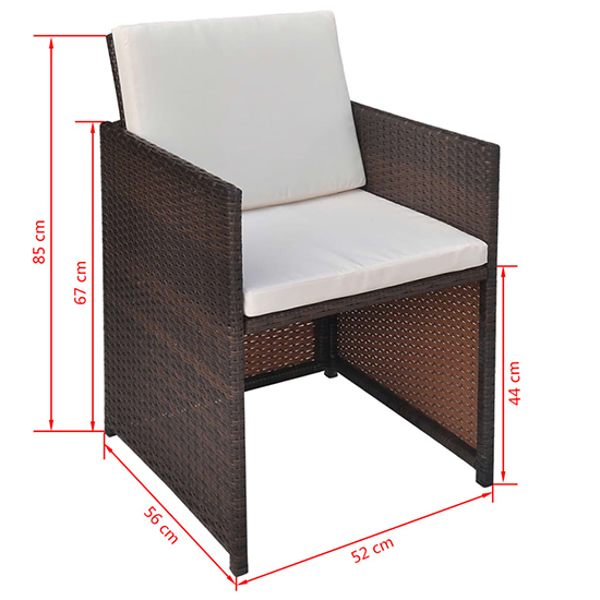 Savir Rattan Outdoor 12 Seater Dining Set With Cushion In Brown