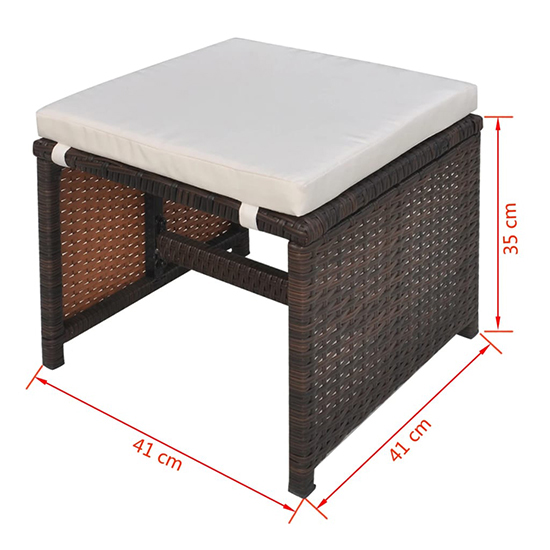 Savir Rattan Outdoor 12 Seater Dining Set With Cushion In Brown