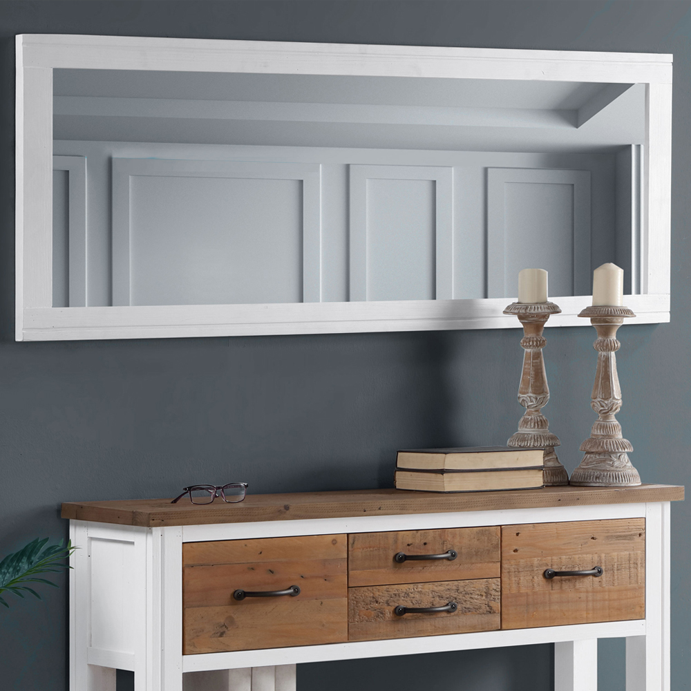 Savona Bedroom Wall Mirror In White Wooden Frame_Discontinued