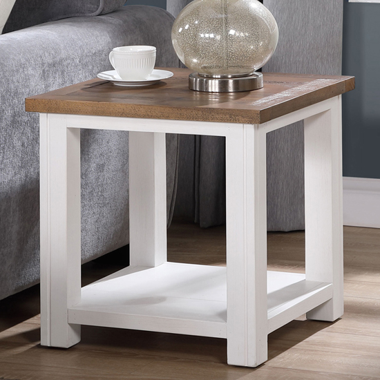 Read more about Savona wooden lamp table square in oak and white