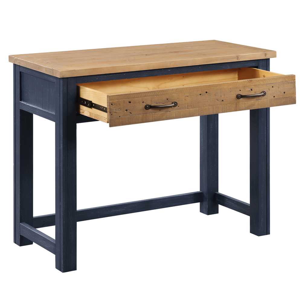 Savona Wooden Laptop Desk In Blue And Oak