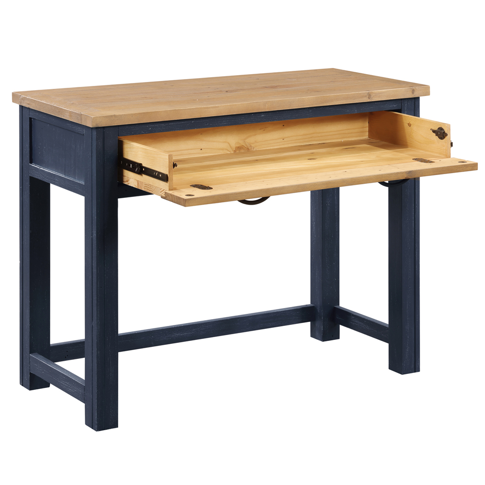 Savona Wooden Laptop Desk In Blue And Oak