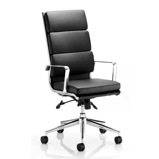 Savoy Leather High Back Executive Office Chair In Black