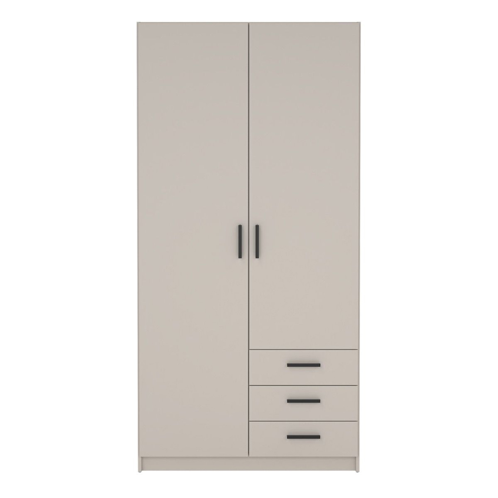 Savoy Wooden Wardrobe with 2 Doors 3 Drawers in Cashmere