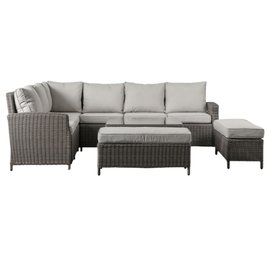 Savoz Sofa Set With Square Rising Dining Table In Grey FiF