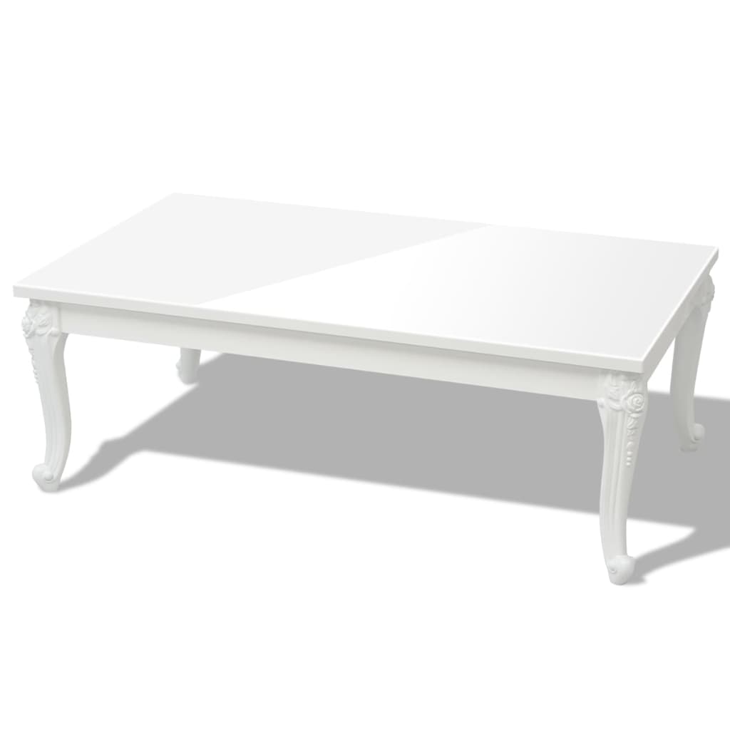 Savva Large High Gloss Coffee Table In White
