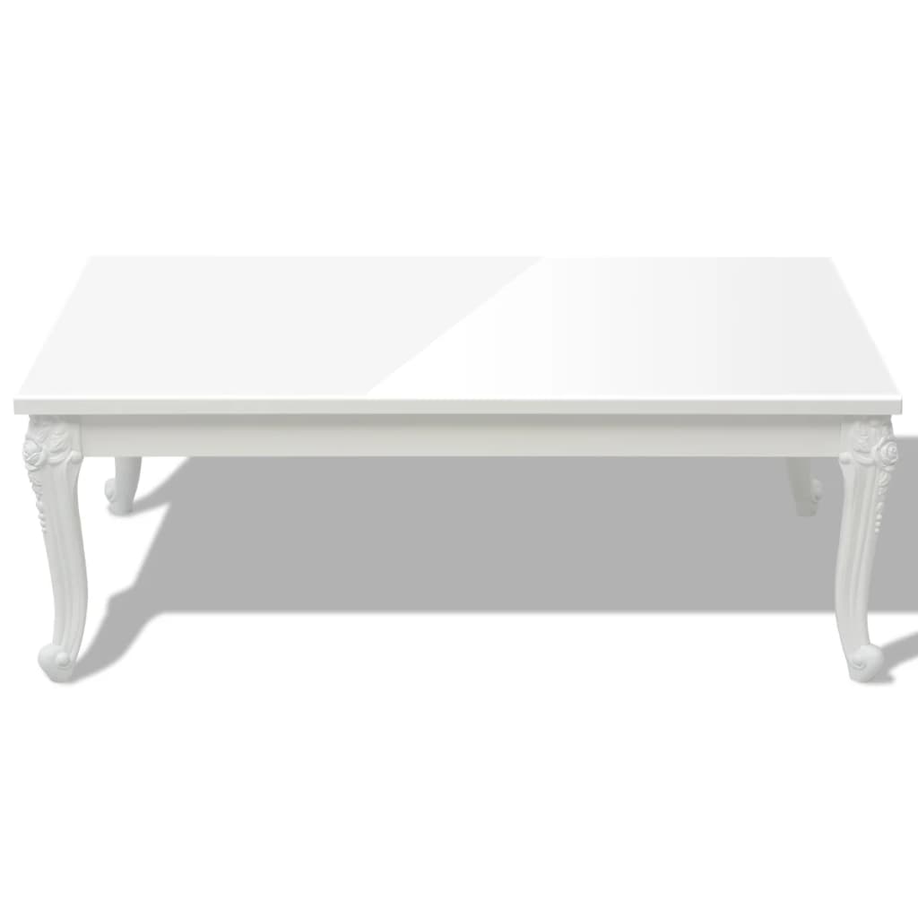 Savva Large High Gloss Coffee Table In White