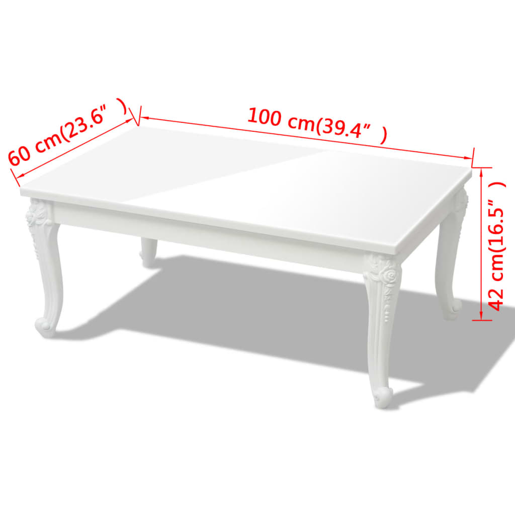 Savva Medium High Gloss Coffee Table In White