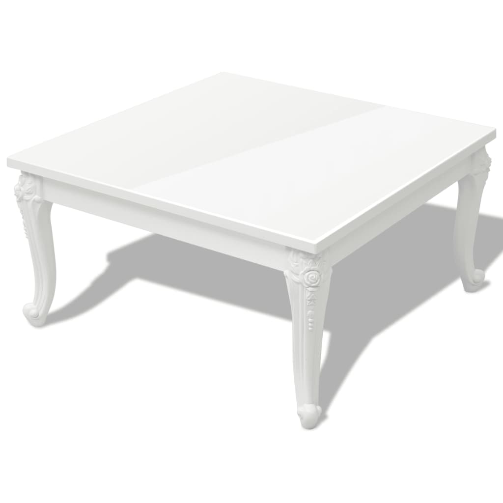 Savva Small High Gloss Coffee Table In White