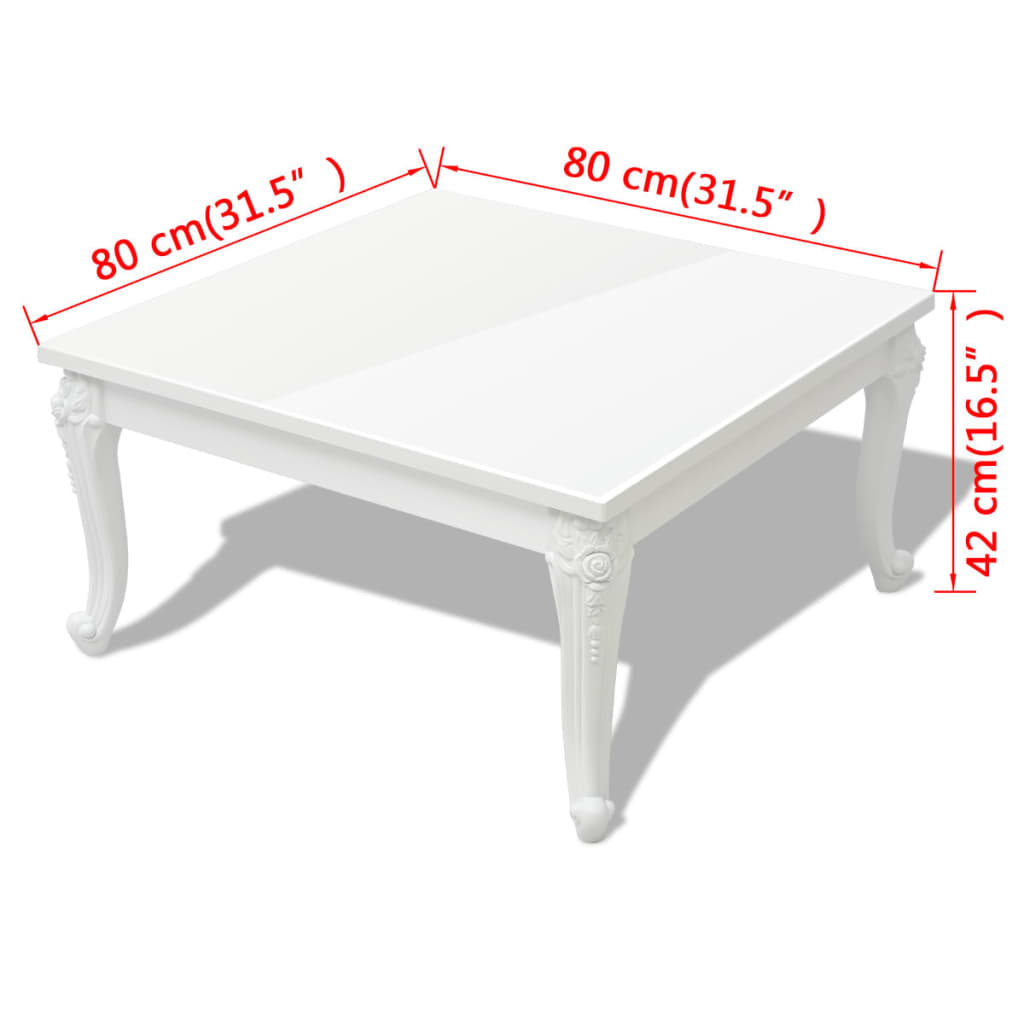 Savva Small High Gloss Coffee Table In White_5