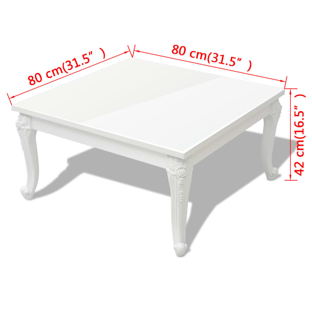 Savva Small High Gloss Coffee Table In White