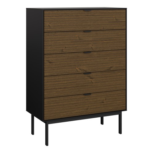 Read more about Savva wooden chest of 5 drawers in black and espresso