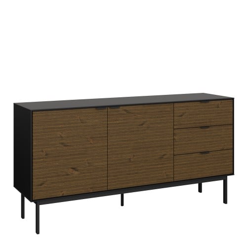 Read more about Savva wooden sideboard 2 doors 3 drawers in in black and espresso