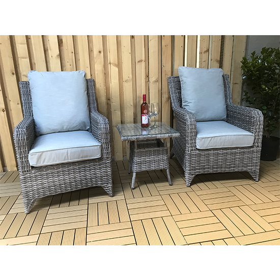 Photo of Savvy alexandra weave 3 piece lounge set with table in grey