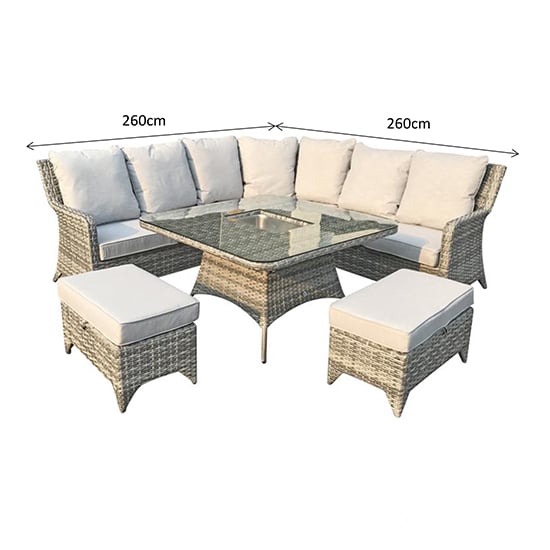 Savvy Corner Weave Dining Sofa Set With Ice Bucket In Grey_2