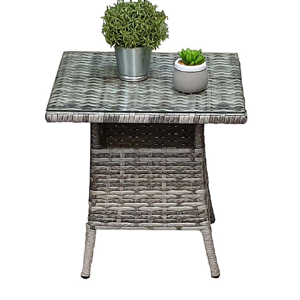 Savvy Rattan Garden Lounge Set With Cushion In Grey