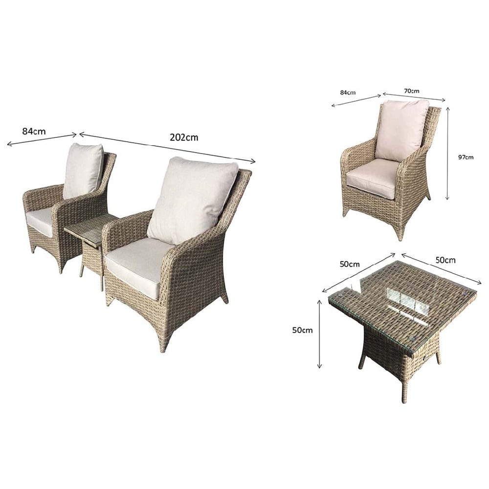 Savvy Rattan Garden Lounge Set With Cushion In Natural