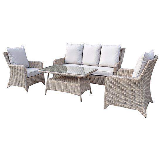 Savvy Weave 5 Seater Sofa Set With High Coffee Table In Grey_2