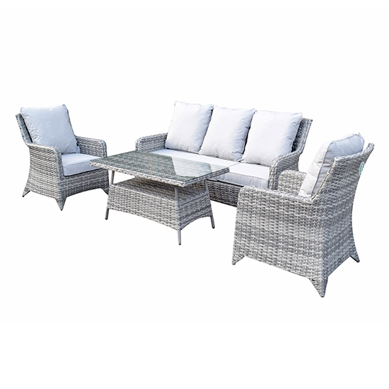 Savvy Weave 5 Seater Sofa Set With High Coffee Table In Natural_2